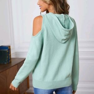 Womens cold shoulder hoodie
